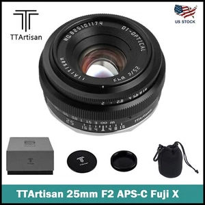 TTArtisan 25mm F2 APS-C Wide-Angle Camera Lens for Fujifilm Fuji X-Mount Cameras - Picture 1 of 8