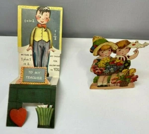 Vintage 20er Jahre gestanzte ausklappbare Valentinstagskarten - 2 Stück - Bild 1 von 4