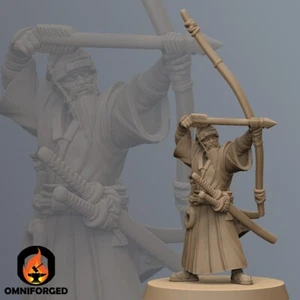 Samurai Miniature Ronin Bow Master Mini Dungeons and Dragons Mini DnD 28mm - Picture 1 of 1