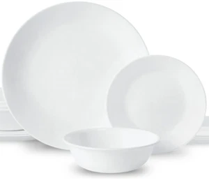 Corelle Winter Frost 18 piece Triple Layer Glass Dinnerware Set Service for 6 - Picture 1 of 4