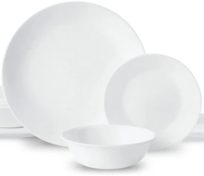 Corelle Winter Frost White 24 piece Dinnerware Set Service for 8 - Image 1 of 4