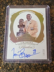 AUTO Tim Brown 2018 Flawless Hall of Fame Autograph 14/20 HOF Raiders - ON CARD - Picture 1 of 2