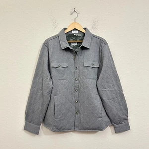 PETER MILLAR Mountainside Shirt Jacket Mens XL Gray Quilted Lined Shacket NWOT - Picture 1 of 15