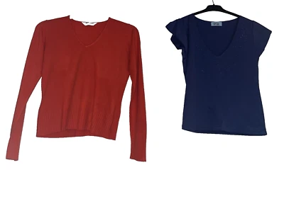 Size 12 Red Jumper by Dorothy Perkins & Purple Top by Stitches - Image 1 of 4