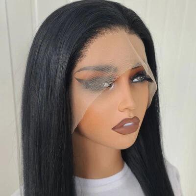 MISSWEN Aus Schwarz Long Straight Glue Less Lace Front Wig Heat Resistant Hair