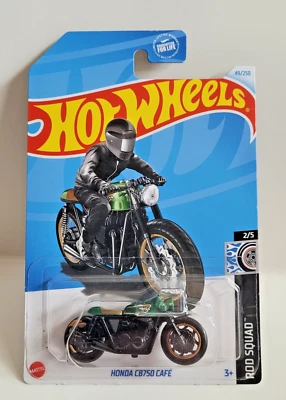 Hot Wheels Error 2024 Rod Squad Honda CB750 Cafe  With Bad Gold Chrome Rear Rim - Image 1 of 3