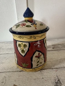 Kitchen Container Pier One Multi Color Ceramic Vintage Colorful Mexican Pottery - Picture 1 of 5