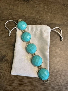 Pulsera Kendra Scott Cassie facetada gota de goma redonda llamativa pulsera oro verde azulado - Imagen 1 de 4