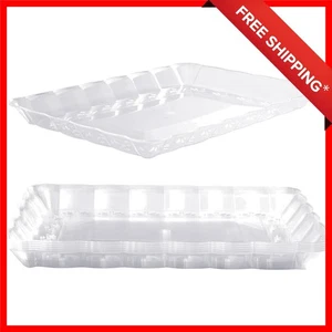 Durable Lightweight 6-Pack Clear Serving Platters - Ideal for Parties & Picnics - Picture 1 of 11