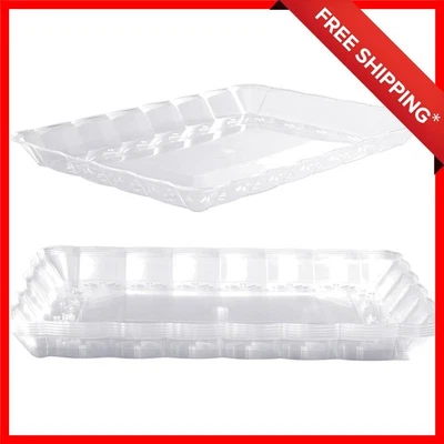 Durable Lightweight 6-Pack Clear Serving Platters - Ideal for Parties & Picnics - Image 1 of 4