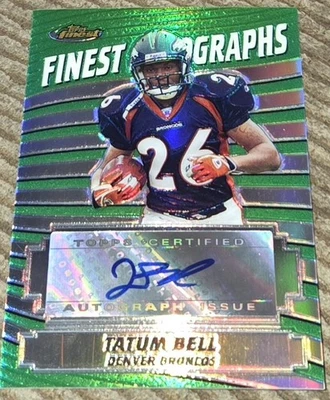 Tatum Bell 2005 Topps Finest Autographs Auto Refractor Card Denver Broncos  - Image 1 of 2