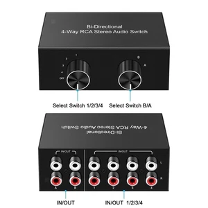 Bidirektionaler 4-Wege-RCA-Stereo-Audio-Schalter Kompakter DE~ - Bild 1 von 12