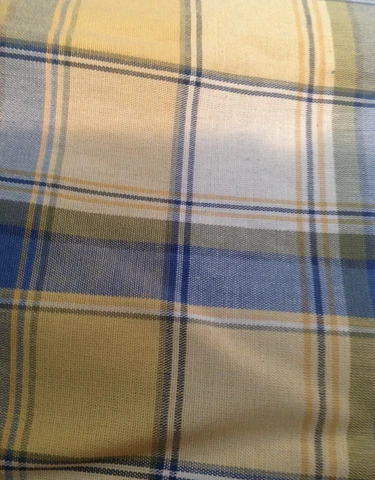 Longaberger Work Around / Pot of Gold Basket Liner - Cornflower Plaid Cover