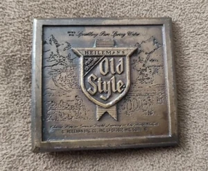 Vintage 1975 HEILEMAN'S OLD STYLE S-168 Belt Buckle Bergamot Brass Works USA - Picture 1 of 9