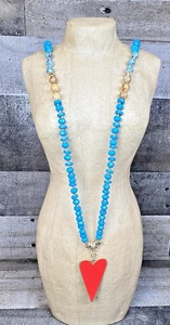 Plunder retired Yasminda heart beaded necklace NIB - Picture 1 of 9
