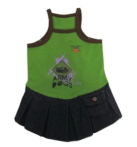 NEU MIT ETIKETT PETELLIGENCE ARMEE HUNDEKLEID, GRÖSSE: MEDIUM (FARBE: IST GRÜN & JEANSBLAU) - Bild 1 von 3