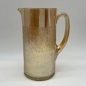 Carnival Glass Jeanette Tree Bark Marigold Color 8.5 inches tall - Picture 1 of 13