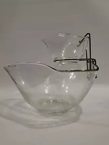 Indiana Glass Clear Chip & Dip Bowls New in Original Box NOS - Picture 1 of 23