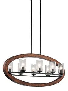 Kichler 43191AUB Grand Bank 8-Light Double Linear Chandelier in Auburn - Picture 1 of 2