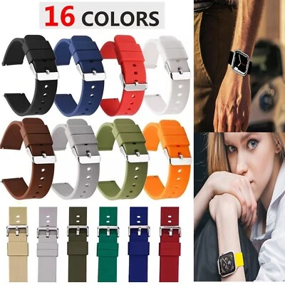 COMET Silicone Rubber Watch Strap Smart Band 16mm 18mm 20mm 22mm 24mm Quick Release