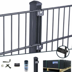 Doppelstabmattenzaun anthrazit 1030mm L 25m Gittermatten Metallzaun SET - Bild 1 von 12