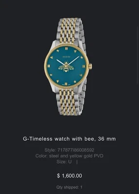 Gucci G-Timeless watch with bee, 36 mm - Image 1 of 4