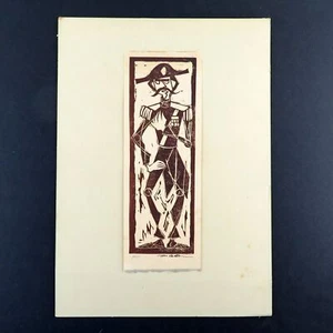 Original Woodblock Print, Napoleonic Navy Military Uniform, signed numbered - Picture 1 of 4