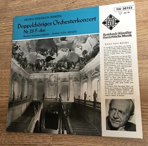 25cm Händel Haendel Doppelchöriges Orchesterkonzert Nr 28 F-dur Hans Von Benda - Picture 1 of 3