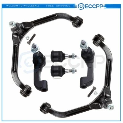 For 2002-2004 Jeep Liberty 6PC Front Upper Control Arms Tie Rods Ball Joints Kit - Image 1 of 4