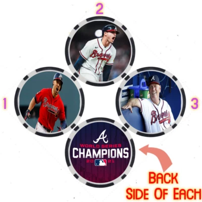 Conjunto de fichas colecionáveis Atlanta Braves 2021 World Series Champs (3) - Imagem 1 de 2
