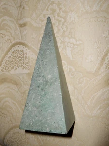 Vintage Italian Modern Carved Obelisk Pyramid Sculpture 2 lbs. 8 oz. - Picture 1 of 3
