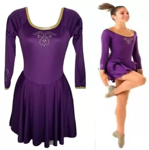 Riverdance kleines lila Kleid für Erwachsene Jazz Tap Tanzkostüm keine Dehnung Neu - Bild 1 von 11