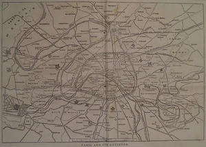MAP OF PARIS FRANCO-PRUSSIAN WAR HARPER'S WEEKLY 1870 - Picture 1 of 3