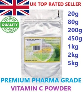 L Ascorbinsäure 100% Vitamin C Pulver Antioxidans Nahrungsergänzungsmittel KOSTENLOS PP - Bild 1 von 1