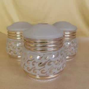 Vintage Glas Lampenschirme x3 mattiert - Bild 1 von 10