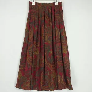 La Chine Classic Womens Vintage Size 4 Midi Skirt Multi Paisley Elastic Waist - Picture 1 of 7