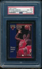 PSA 8 MICHAEL JORDAN 1991-92 Fleer 3D Acrylic Wrapper Redemption #29 HOF NM-MINT