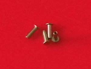 50pz rivetti semi tubolari 6mm x 2mm acciaio inox per ruota Dinky Spitfire. - Foto 1 di 2