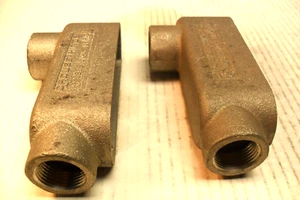 Menge 2 - Crouse-Hinds LB29, Aluminium 3/4" starres Rohr Auslass Gehäuse Neu ohne Box - Bild 1 von 5