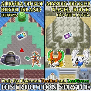 Pokemon FireRed LeafGreen Deoxys Ho-oh & Lugia Ticket Event Distribution Service - Picture 1 of 16