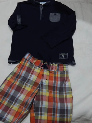 Janie and Jack Boys 6 Bathing suit and Shirt Plaid Pineapple Anchor  - Imagem 1 de 4