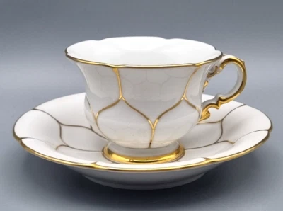 Meissen Porcelain 2 Piece Mocha Place Setting, B Shape, Handmade, Gilt Luxury Splendor - Image 1 of 4