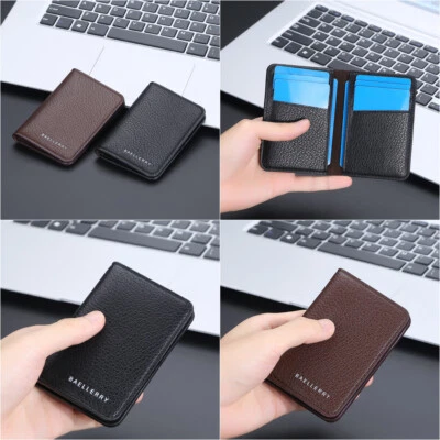 Cartera delgada con clip para dinero para hombre con soporte para tarjeta de crédito cartera plegable delgada minimalista Foto 1 de 4