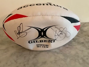 Kyran Bracken David Flatman Signed Autographed Rugby Ball England Autograph - Picture 1 of 3