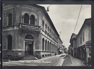 Cartolina Mortara Via Tosti Banca Popolare di Novara BICICLETTI CF214 - Picture 1 of 1