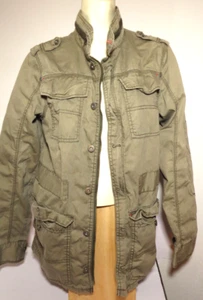 GREEN KHAKI MILITARY WOMEN'S jacket buttons pockets S ladies SMALL DIVIDED - Picture 1 of 7