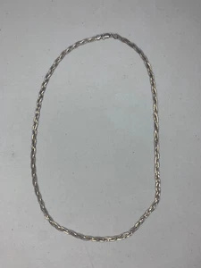 925 STERLING SILVER Braided 3 STRAND HERRINGBONE NECKLACE 24", ITALY - 15.2 Gram - Picture 1 of 11