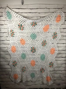 Vintage Hexagon Crochet Aphgan Multicolor Throw 64''X50'' - Picture 1 of 2