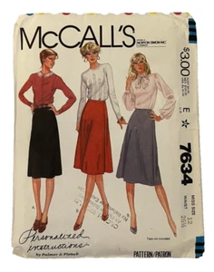 Faldas vintage 1981 McCalls 7634 patrón de costura misses talla 12 cintura 26,5" sin cortar - Imagen 1 de 2