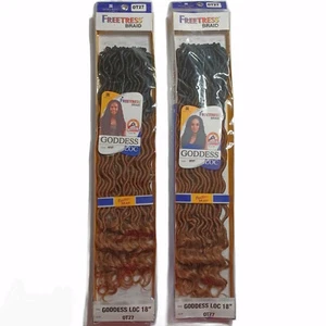 FREETRESS GODDESS LOC Trenzas de Ganchillo 18" Ondulado OT27 Ombre Pre Looped Dread LOTE 2 - Imagen 1 de 7